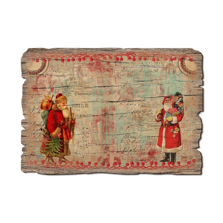 Christmas Scrapbook - Wood Rustic Postcard, Magnet, Ornament for wholesale by DaydreamHQ