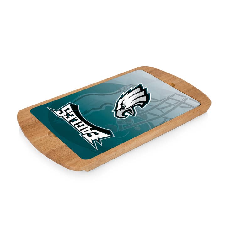 Philadelphia Eagles Billboard Glass Top Serving Tray for wholesale by Picnic Time Family of Brands