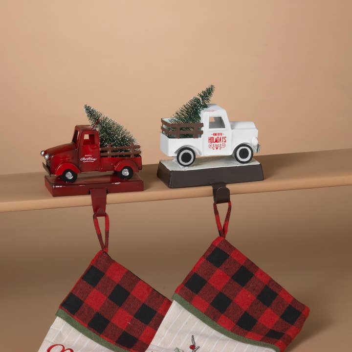 Gerson Christmas 7.09"H Metal Truck Stocking Holder, 2 Asst for wholesale by The Gerson Companies