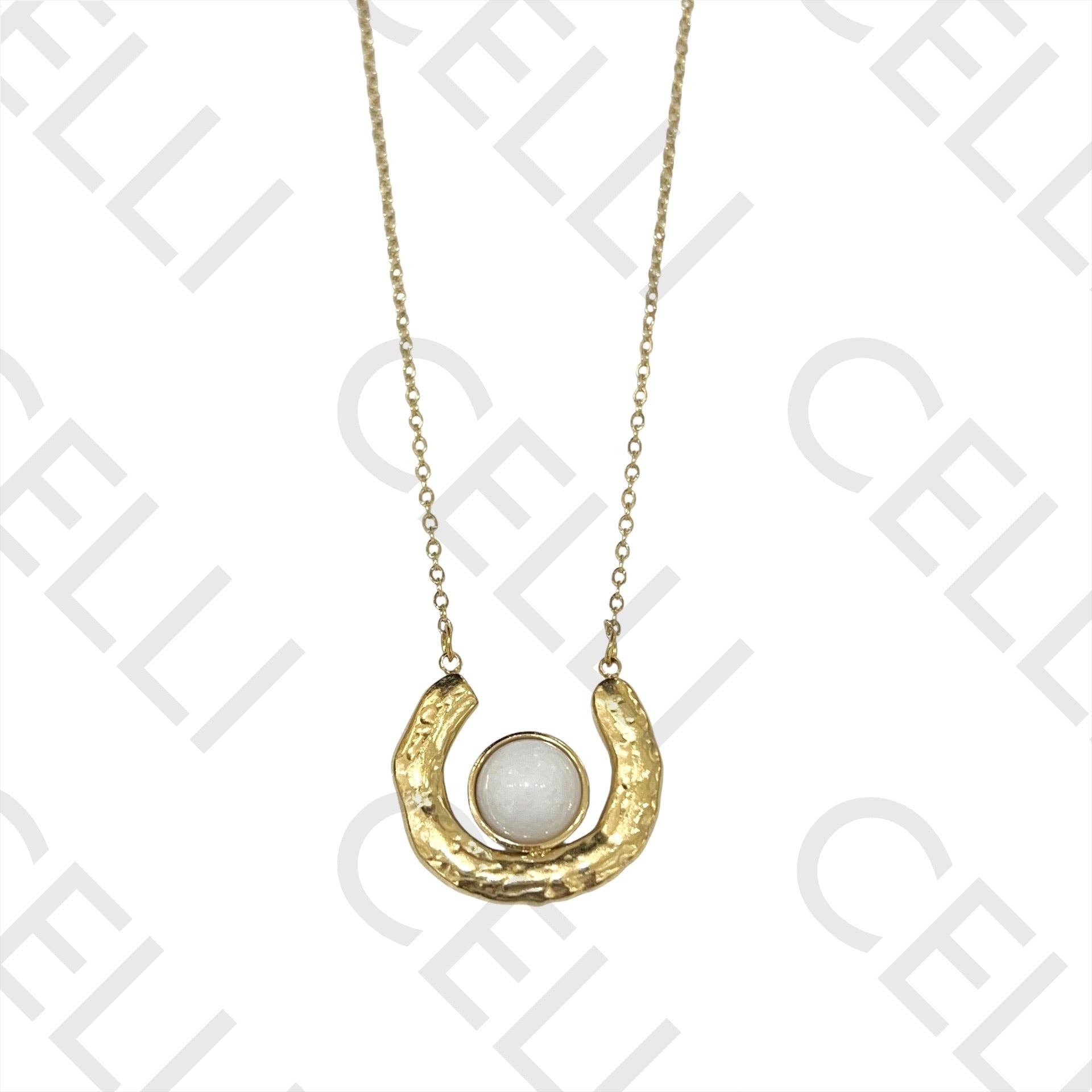 Celli Biju - Wholesale Bib Necklace - Steel Necklace - with natural stone0