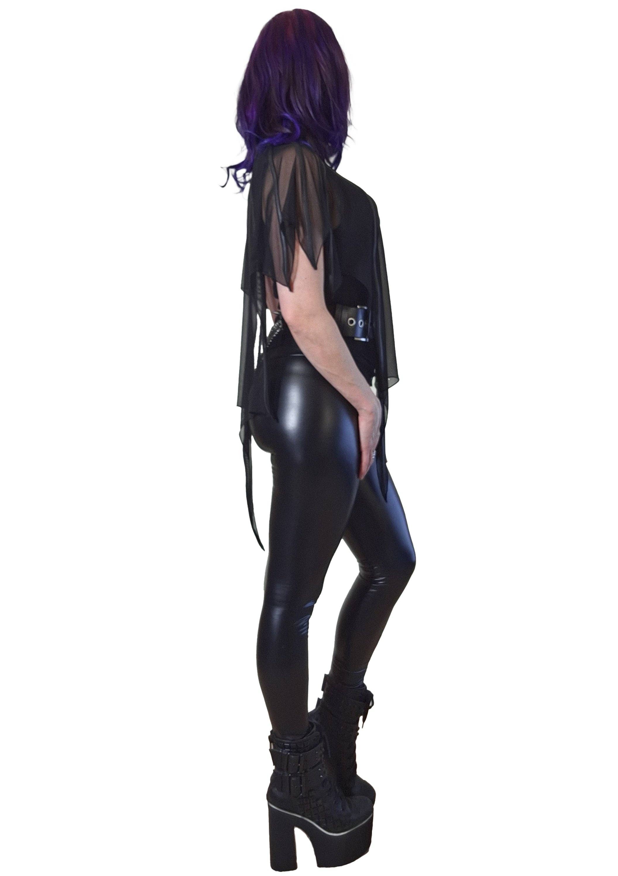 Necessary Evil (Kate's Clothing Ltd T/As) - Vente Poncho – femme - Nécessaire Mal Leutogi Haut Poncho Effet Aile de Chauve-Souris en Maille3