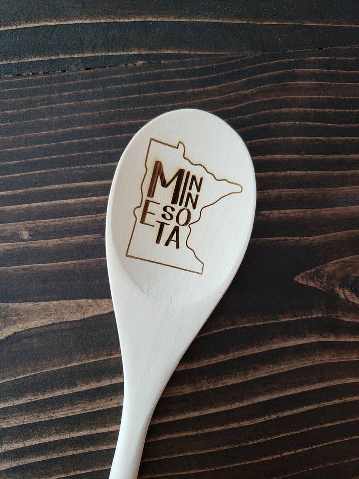 Wood Spoon, Minnesota, Wood spoon, gift, wood design for wholesale by Little North Boutique