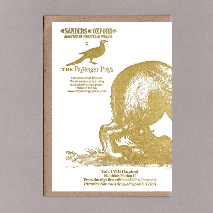 The Passenger Press - Vendita all'ingrosso Biglietti di auguri generici - Biglietto di auguri Lion Gold, ecologico1