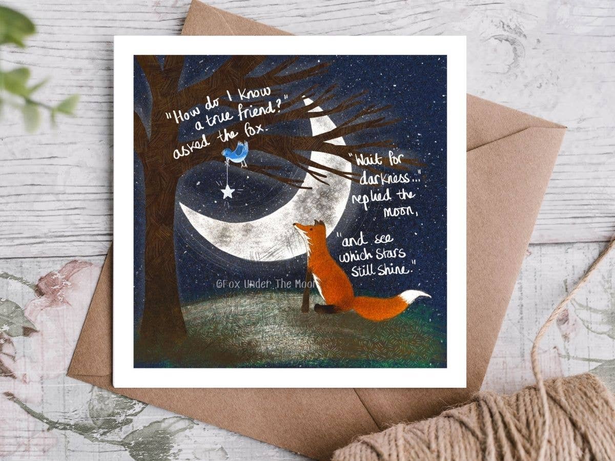 Fox Under The Moon – wholesale Friendship card – "A True Friend" A Friendship Card by Fox Under The Moon3