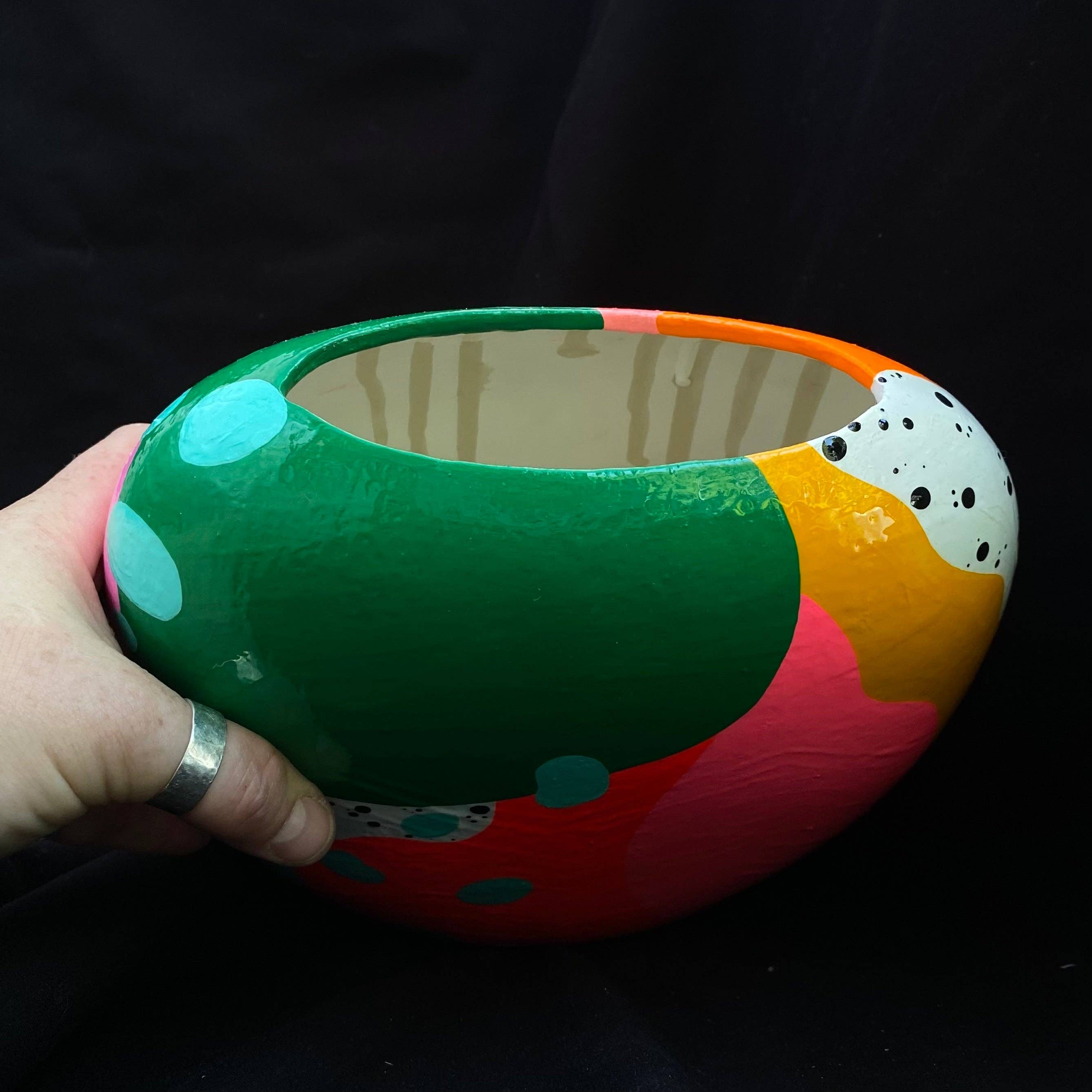 Artifacts of Joy - Wholesale Vase - Modern Artifact Face Vase/Planter Blue Bubbles Series4