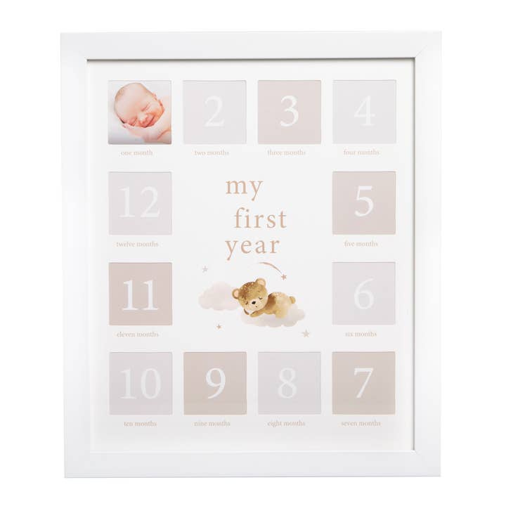 First Year Frame, Bear Photo Milestone Frame for wholesale by Kate & Milo