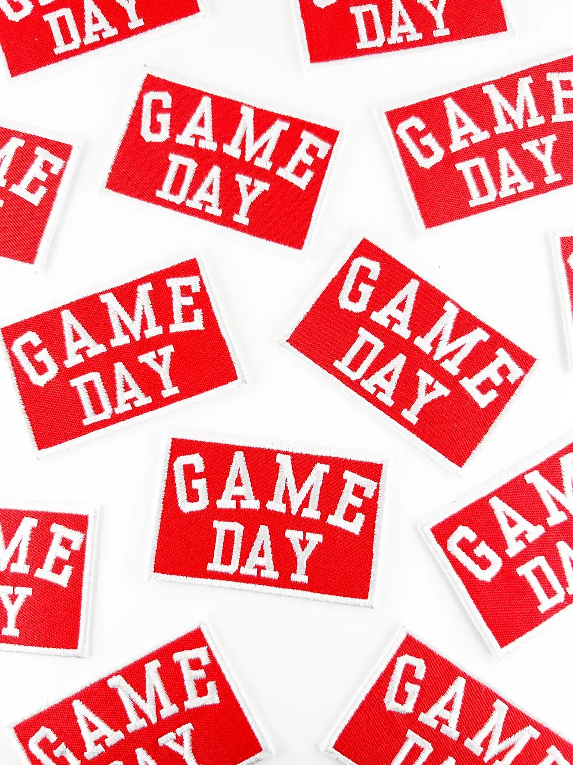 Field Trip Threads - Wholesale Patch - Red Game Day Embroidered Iron-On Patch Football Tailgate3