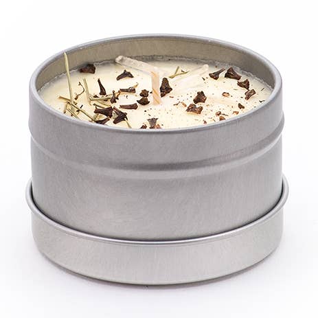 J. Southern Studio - Wholesale Travel Candles - Travel Tin Patchouli & Pine Ritual Candle with crystals and essential oils- 4 oz.0