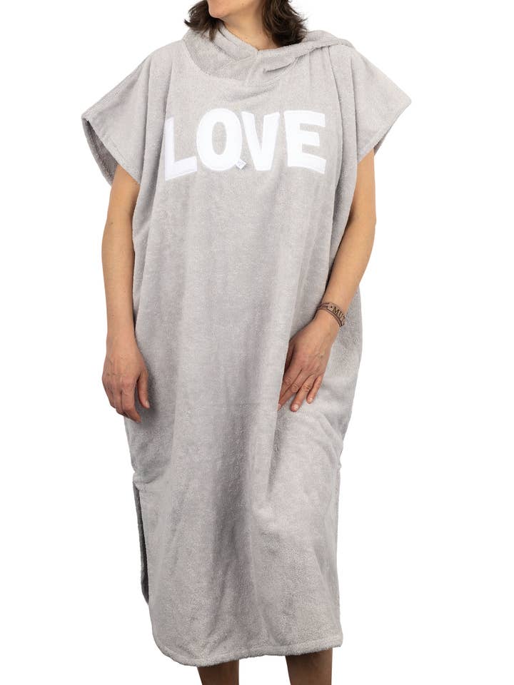 Beach poncho - silver - LOVE for wholesale by BYRH BAGS