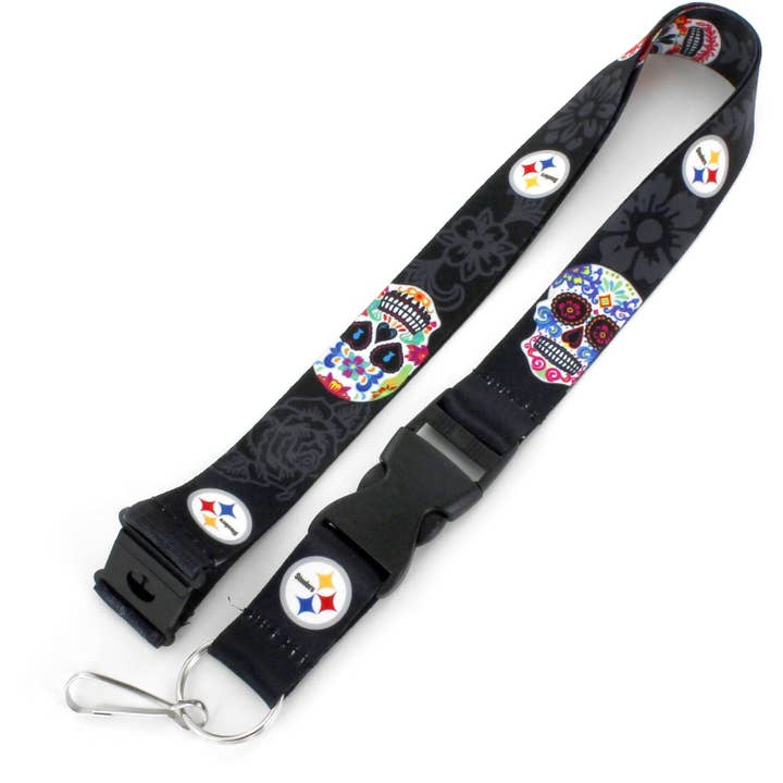 NFL Pittsburgh Steelers Sugar Skull Lanyard for wholesale by Aminco USA