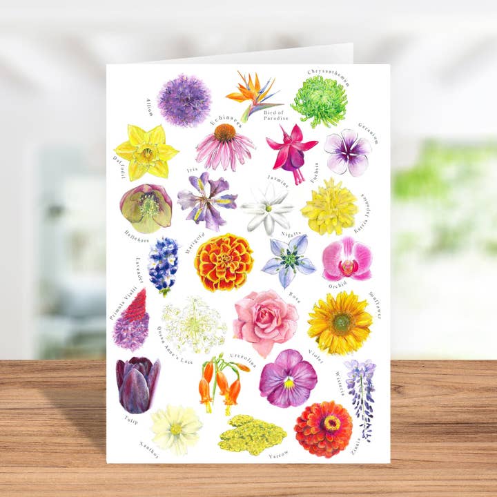 Blumenkarte A-Z für den Großhandel von Sarah Gregory Designs
