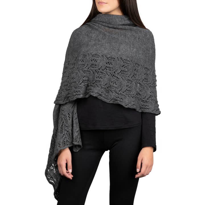 Assia di Brunetti Federica e C. s.a.s. - Wholesale Wrap – Women's - Ilary - Mohair wool blend openwork border wrap9
