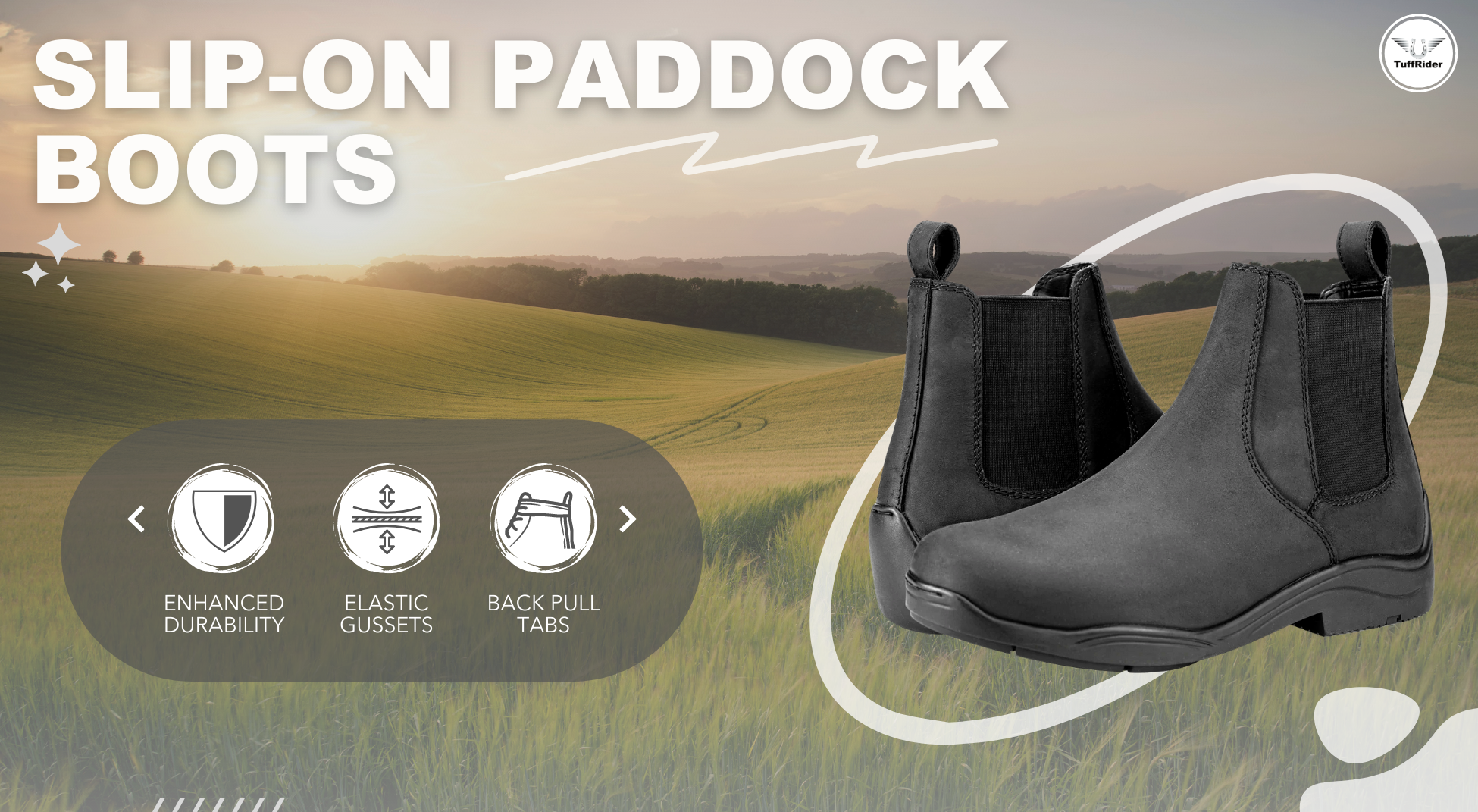 Noir TuffRider Slip-On Paddock pour femmes en vente sur Faire8