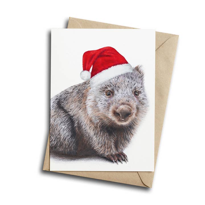 Christmas Wombat - Greeting Card        for wholesale by Hayley Wilson