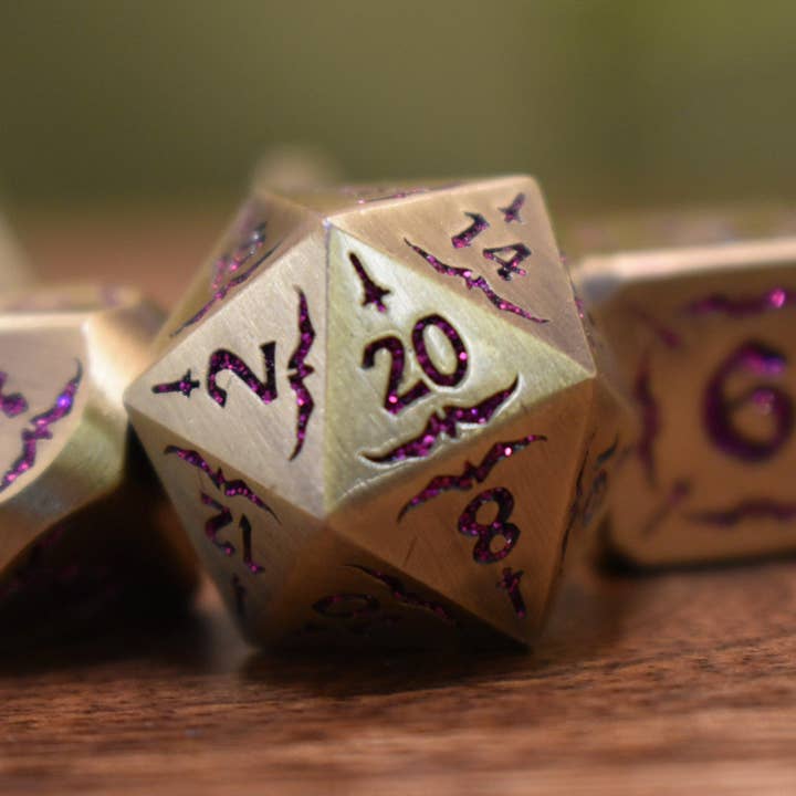 Blade of the Maiden Metal Dice Set for wholesale by Misty Mountain Gaming