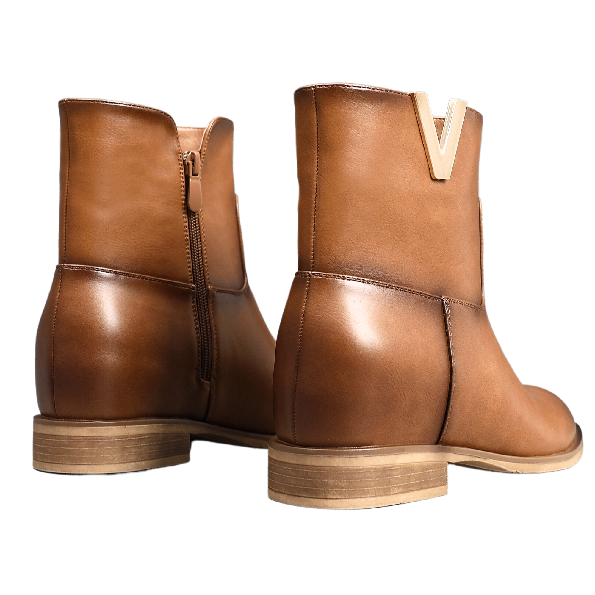 Top Staka - Wholesale Booties – Women's - A2356 Women Flat Ankle Boots Ladies Zip Closure  V shape17