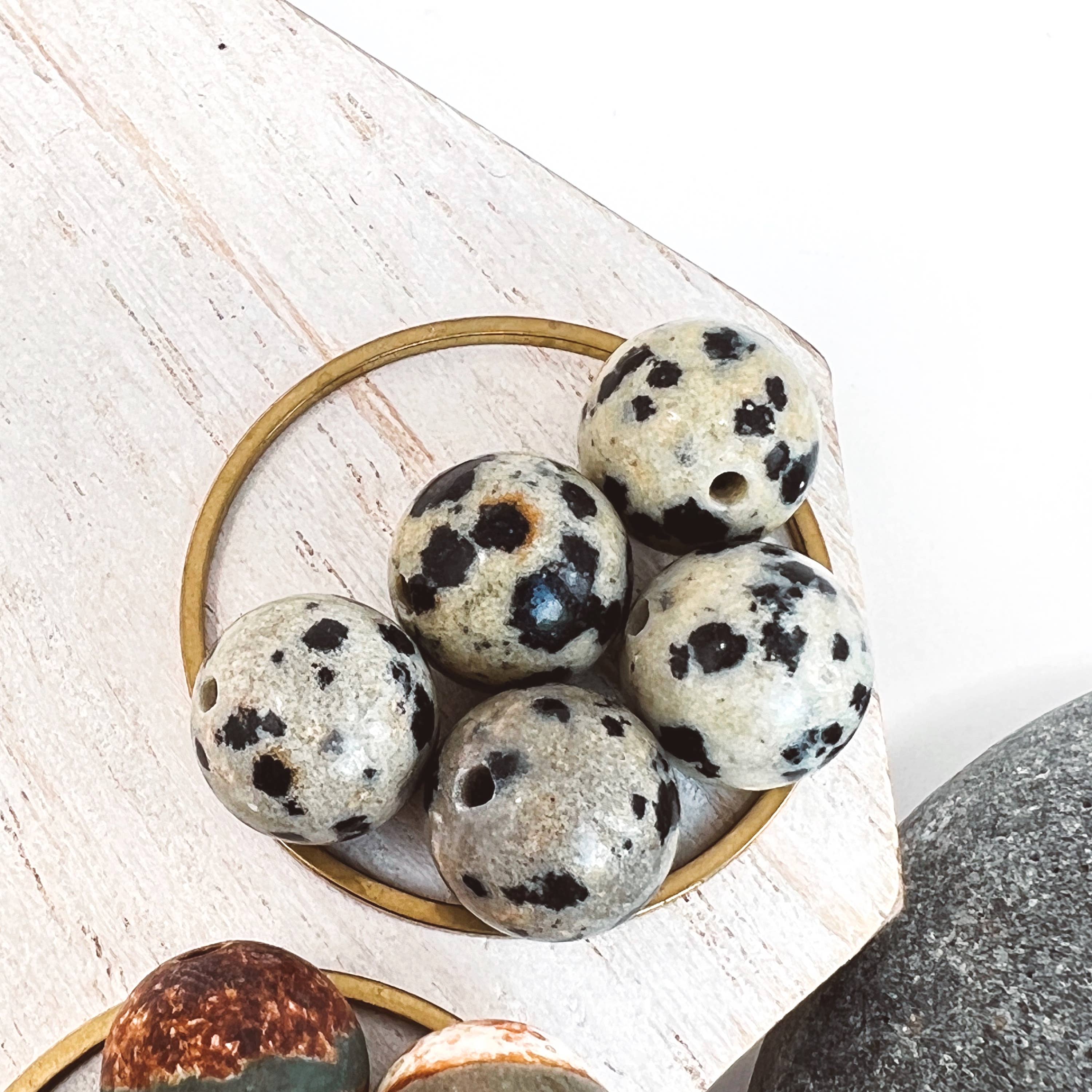 Permanent Baggage - Wholesale Dangle Earrings - Small Brass Post Earring With Hoop & Semi-Precious Stones9