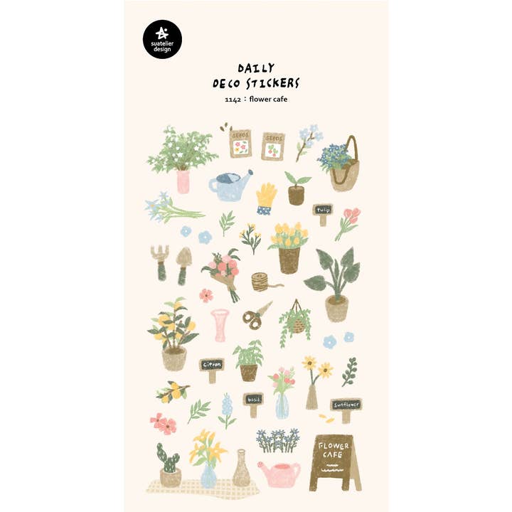 01142 FLOWER CAFE STICKERS for wholesale by BCmini