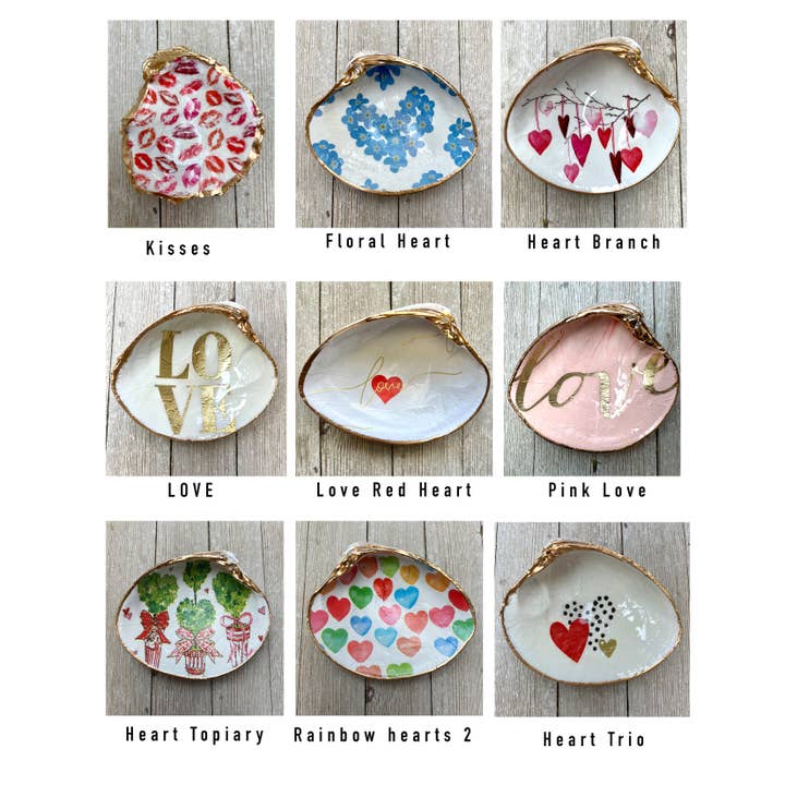 Ten Twenty Six Designs - Wholesale Jewelry Dish - Decoupage Spring Shells- Easter, Valentine's, St. Patrick's1
