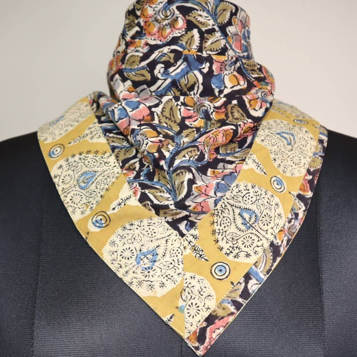 White Lotus Fashions - Wholesale Bandana - Women's - Botanical Bliss - Appliqué Border Bandana (KK1491)