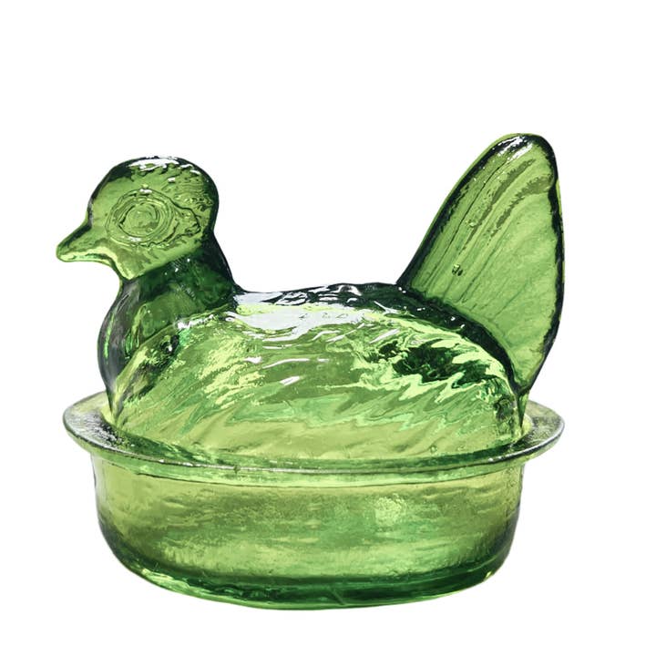 Kitchen One - Wholesale Decorative Plate/Dish/Bowl - Nesting Hen Bowl - EUCALYPTUS | Hand Blown Glass - Colombia0