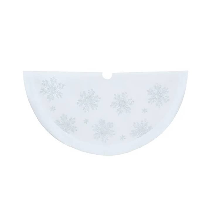 48" Ir Sequins+Embroidered Velvet Snowflake Tree Skirt for wholesale by Kurt S. Adler, Inc.