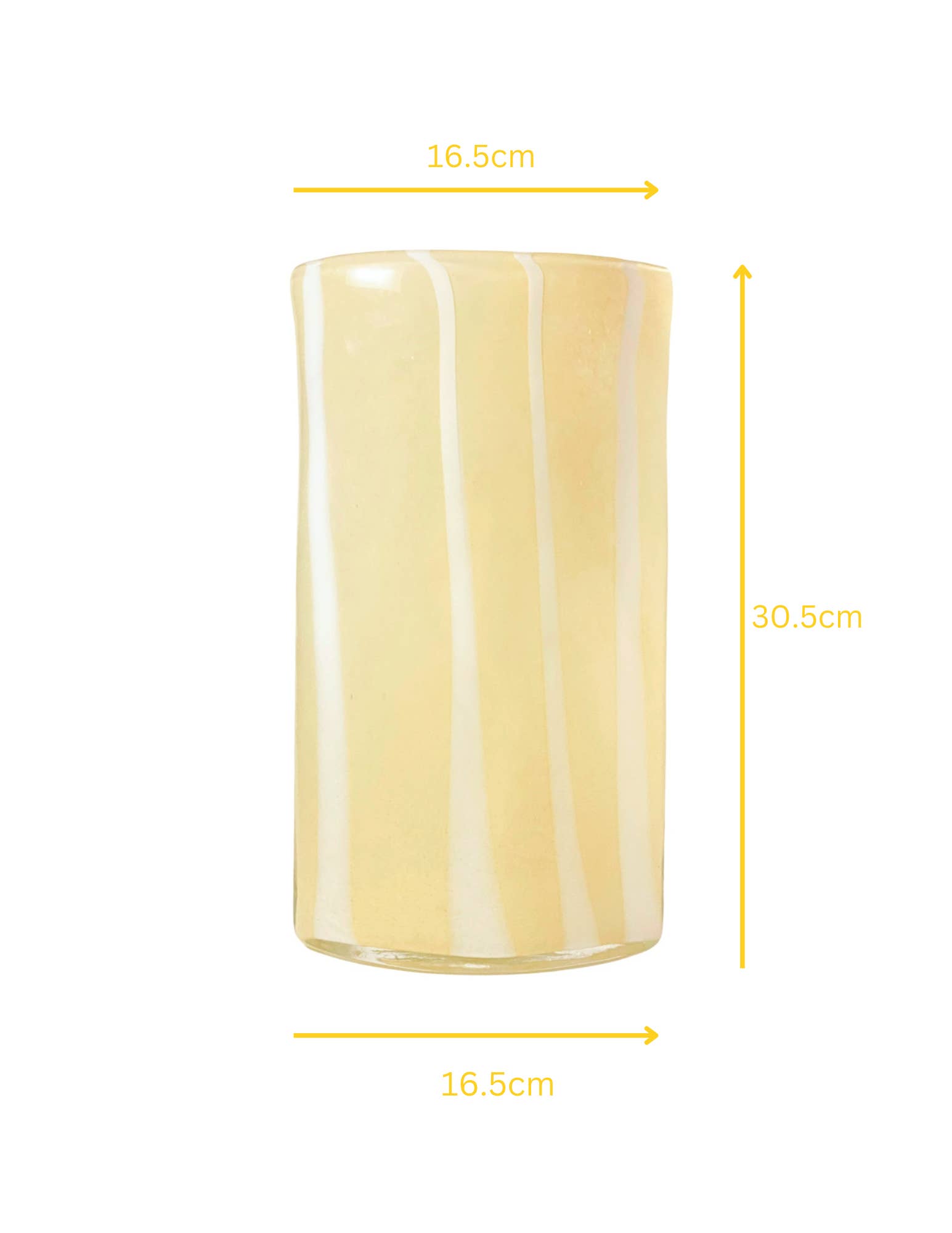 The Blue Heron - Wholesale Vase - Lemon Striped Glass Vase - 12" Tall, Handblown3