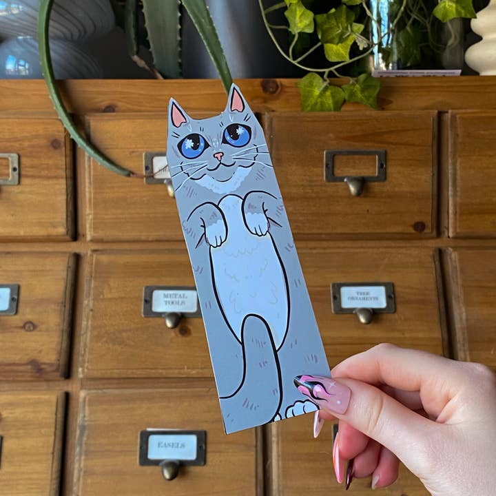 Marque-page Chat Gris Familier pour la vente par Tied Fates