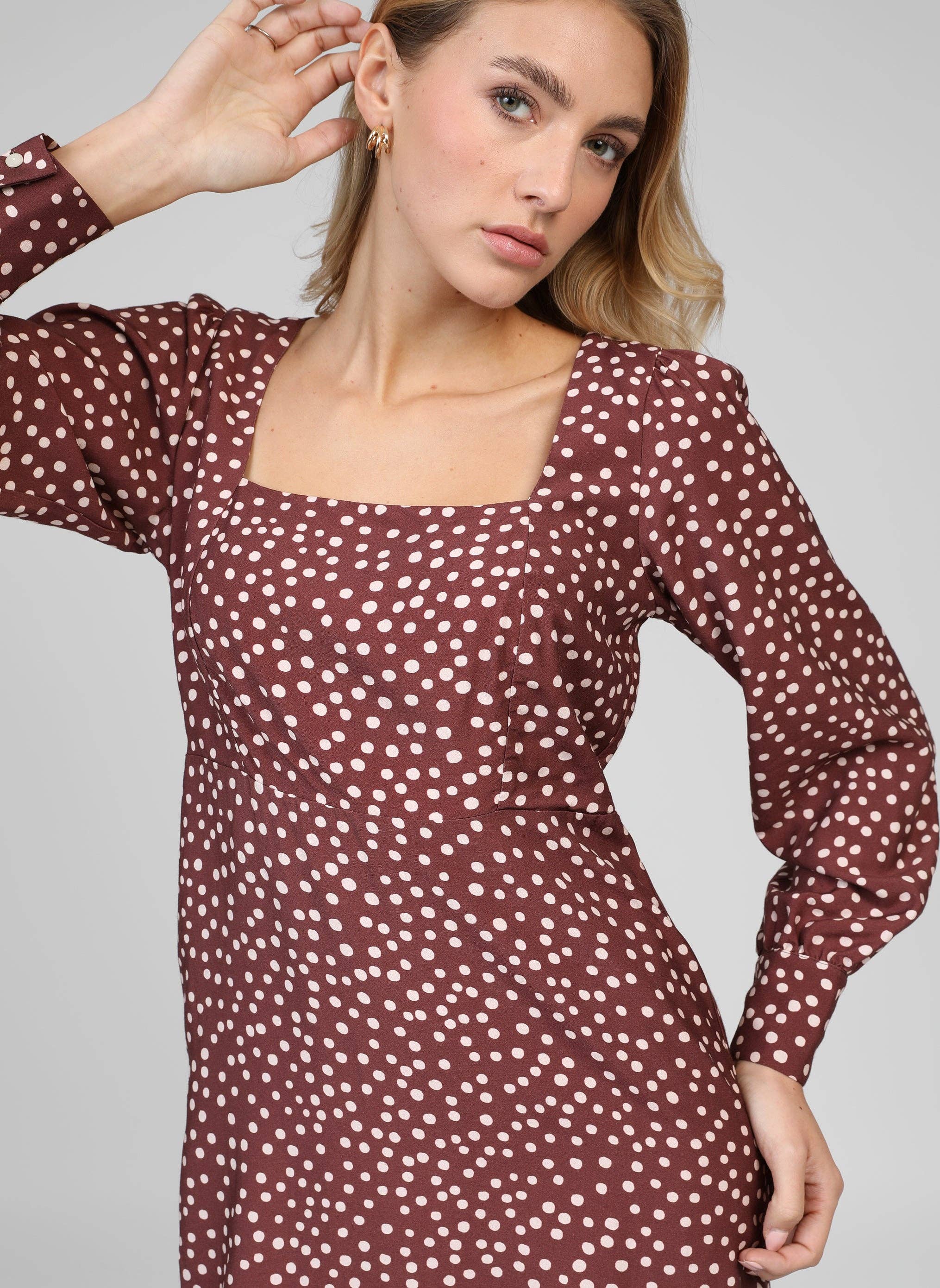 An'ge - Wholesale Dress - Women's - SHORT DRESS MAWILL jakaranda choco1