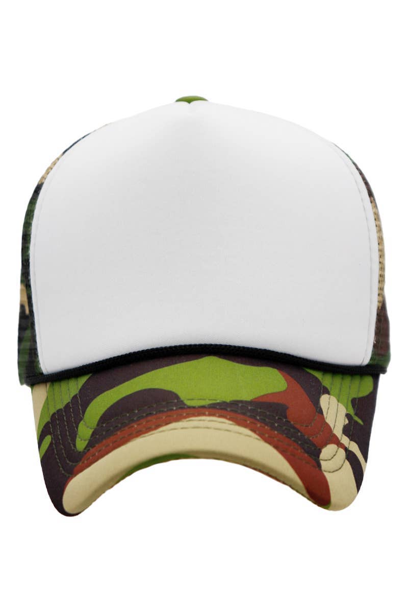 Cap Zone - Wholesale Trucker Hat - Unisex - Camouflage Five Panel Foam Trucker Hat13
