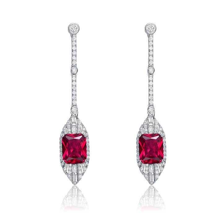 Genevive - Wholesale Dangle Earrings - Sterling Silver Cubic Zirconia Earrings(8993E)