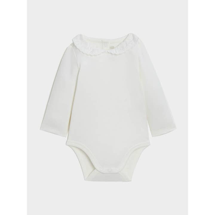 Body à manches longues pour bébé Ilidia 23 avec col brodé pour la vente par Natalys