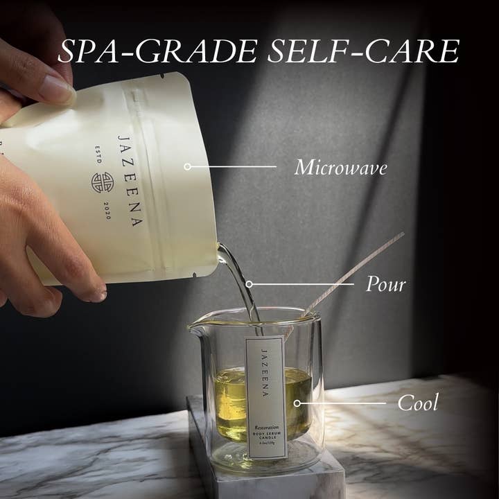 Jazeena - Wholesale Bath/Body Oil - Body Serum Candle Refill | Compostable, Microwave Safe 4oz1