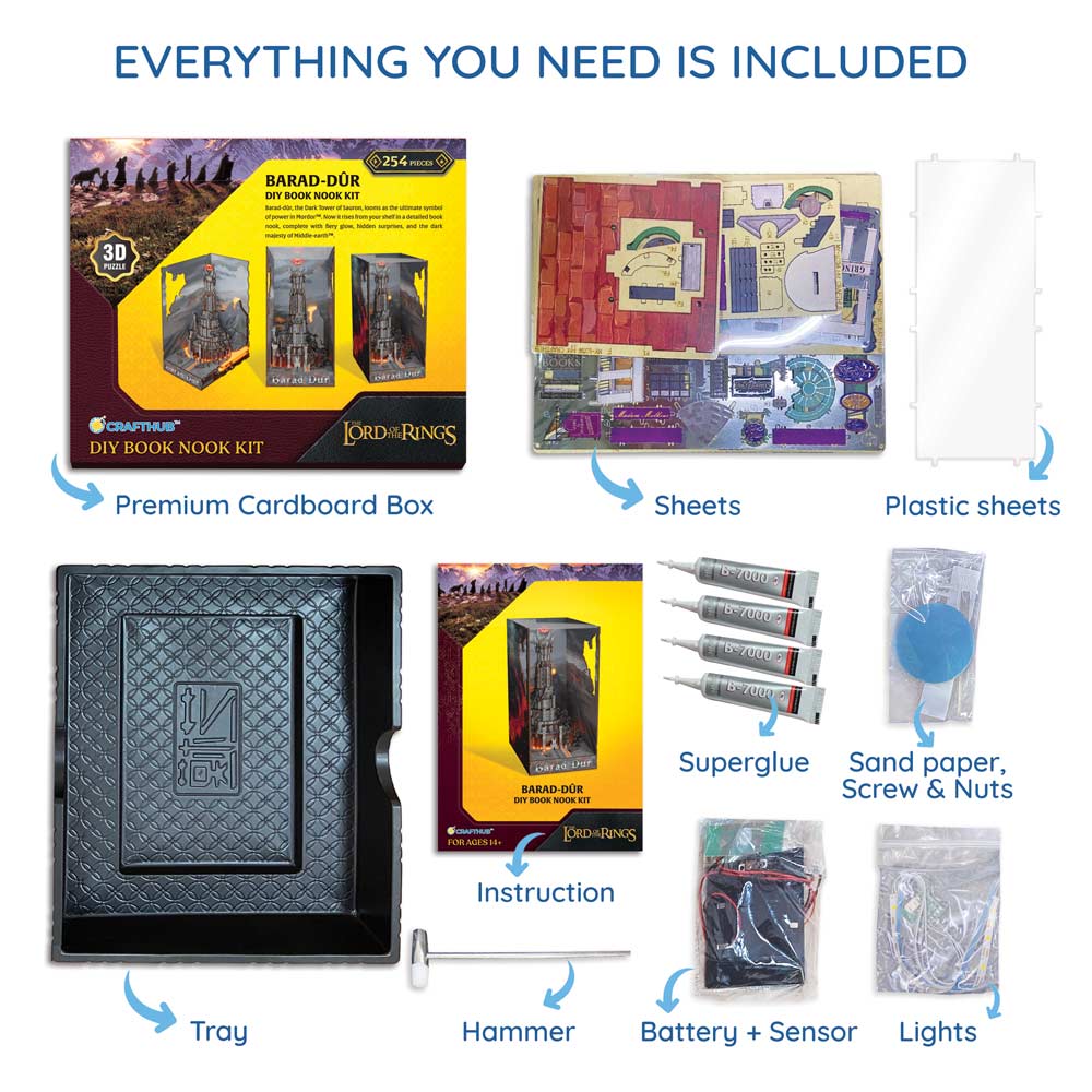 Crafthub – Engroshandel DIY-hobbysæt – Ringenes Herre: Barad Dur - DIY Bogkrog Kit5