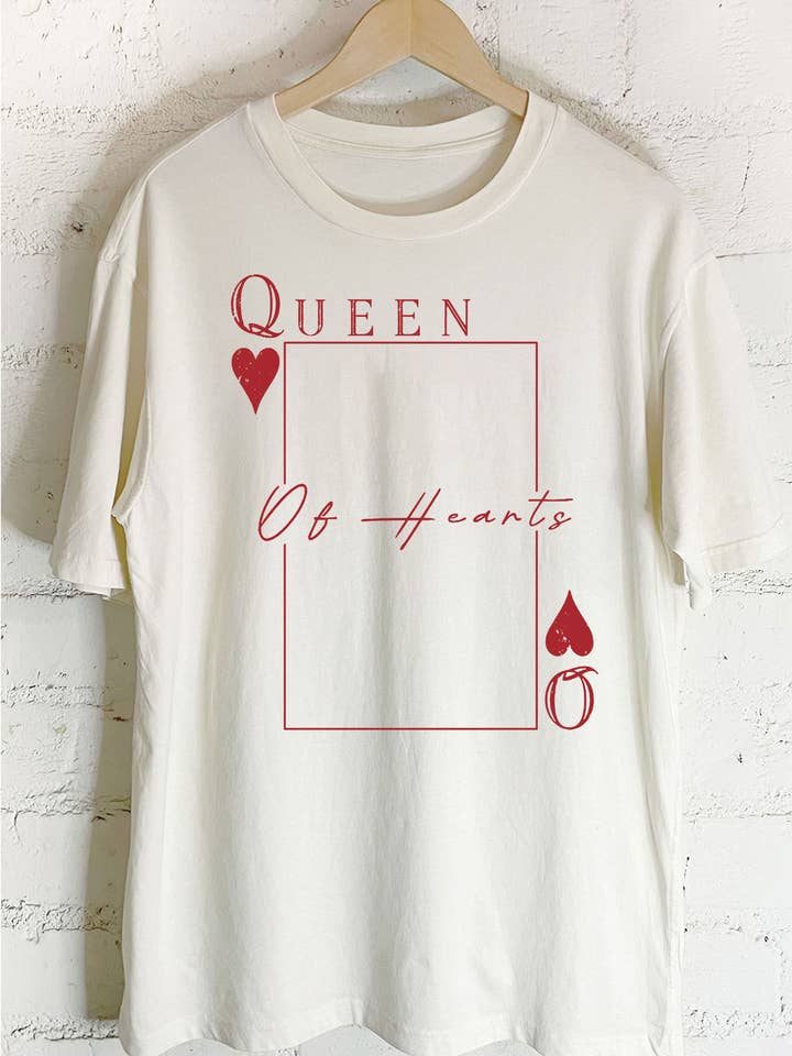 QUEEN OF HEARTS OVERSIZE GRAPHIC TSHIRTS for wholesale by Rustee Clothing