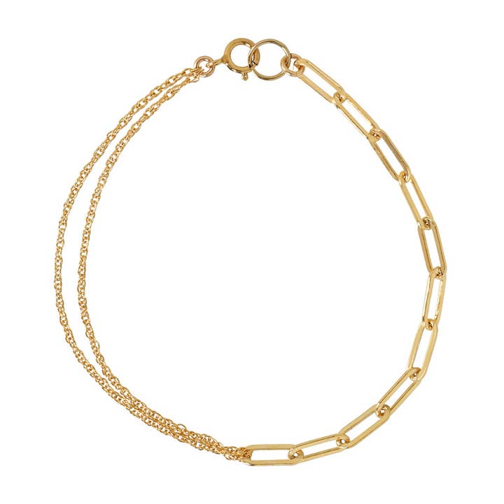 Split Oval / Rope Chain Bracelet for wholesale by Ofina Jewelry
