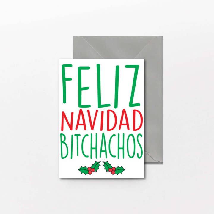Cheeky Chops Cards & Wanky Candles - Wholesale Christmas Card - Feliz Navidad Merry Christmas Card1