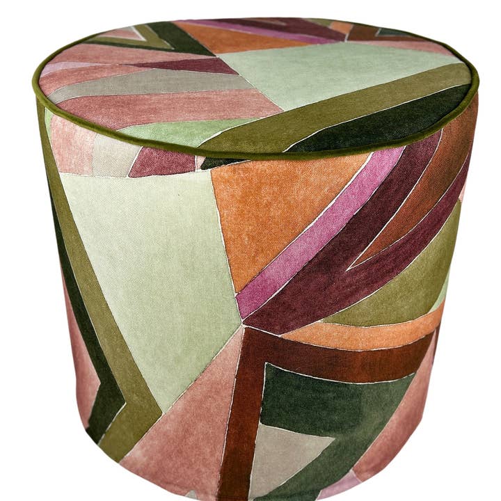 Perch Kathryn - pink/green stool w/ cord (MADE TO ORDER) for wholesale by Piper-Collection