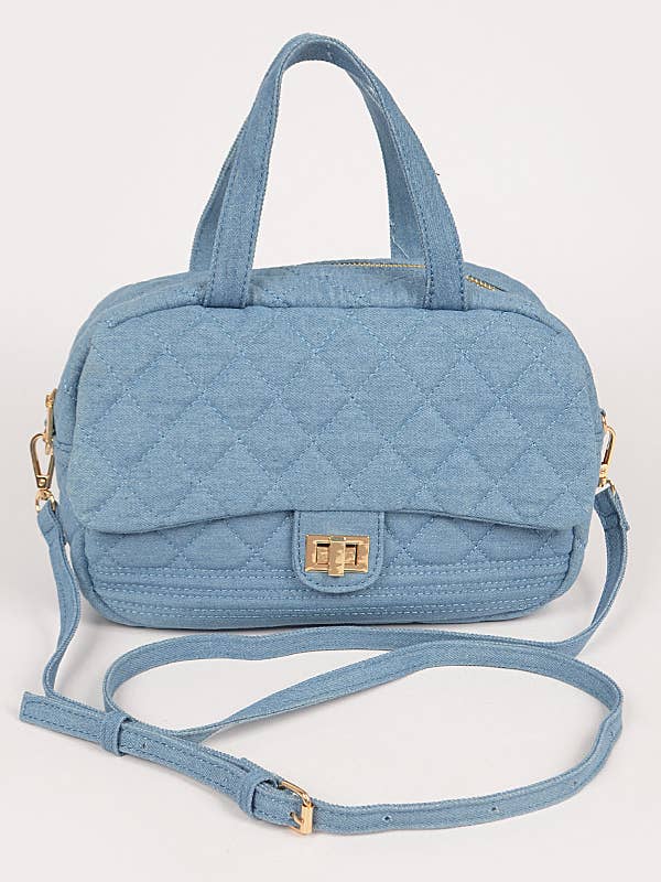 Quilted Denim Weekender Bag for wholesale by Shop Neighbors