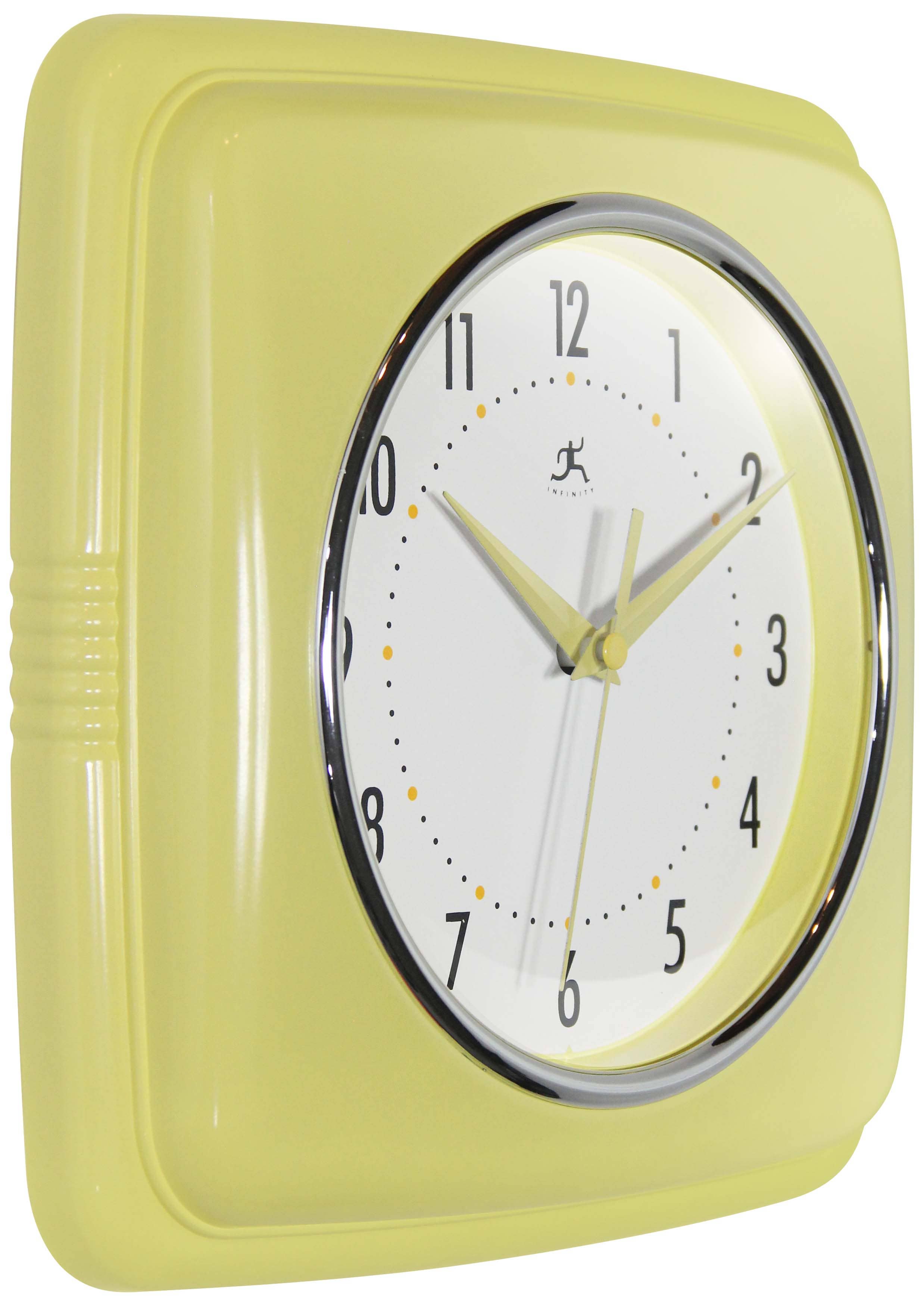 Retro Square Yellow Indoor Wall Clock 9.25 Inch for wholesale on Faire2