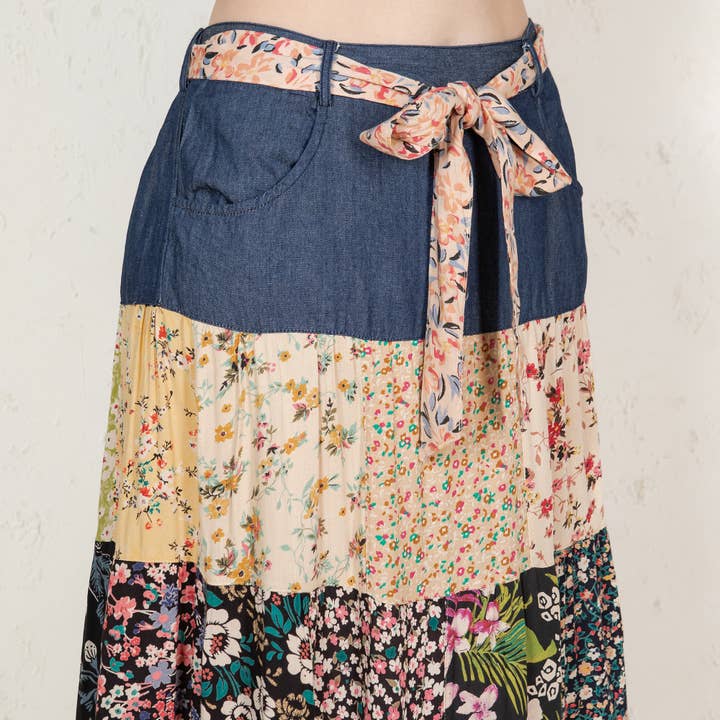 Western Boho Chic: Denim midi Skirt ALSO IN PLUS for wholesale on Faire5