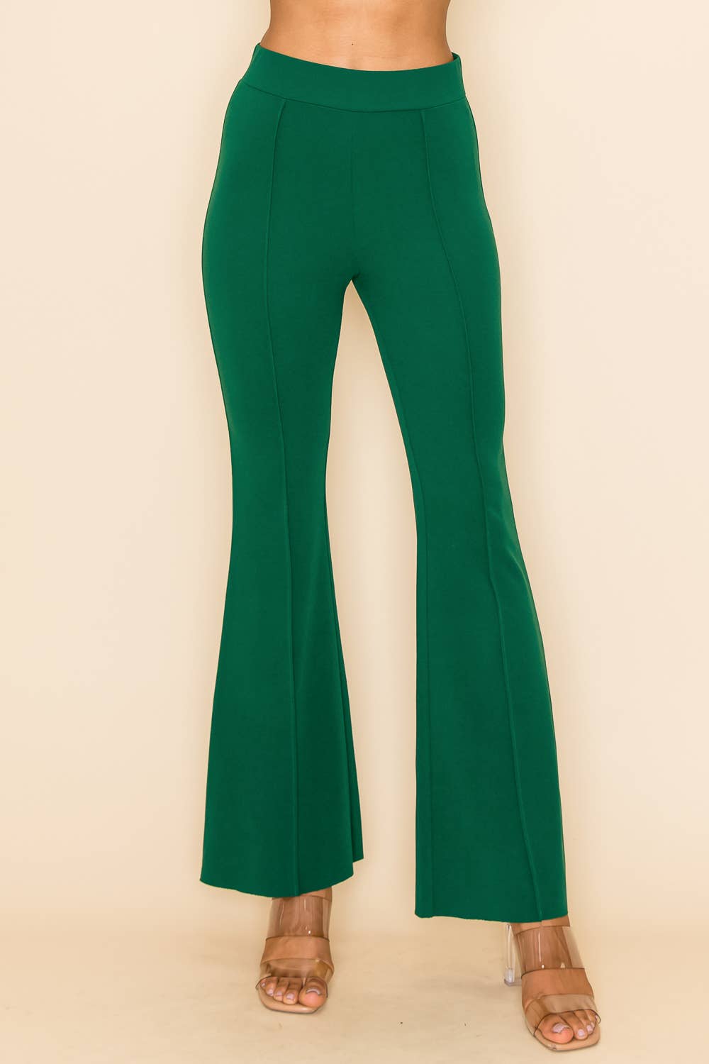 Urban Diction - Vente Pantalon – femme - Pantalon Bell décontracté et professionnel NOIR/ROUGE/VERT/IVOIRE4