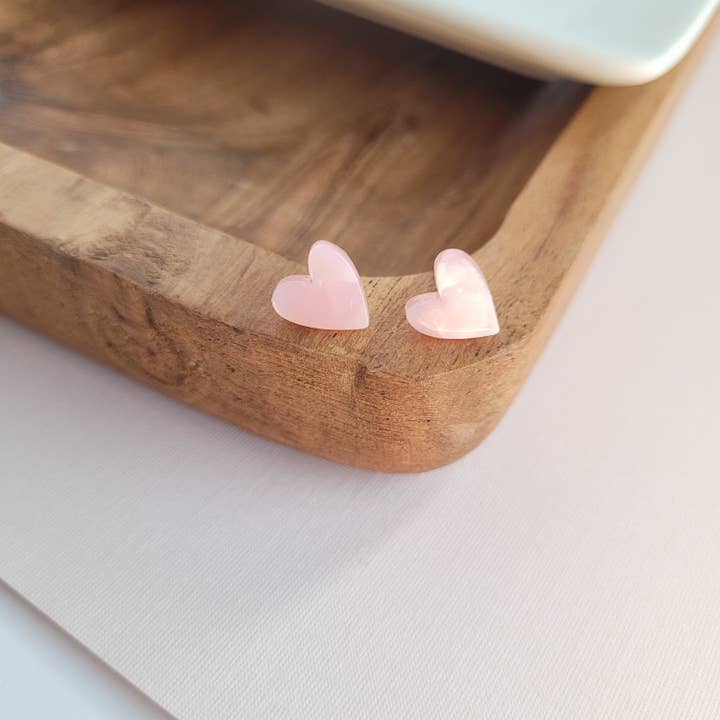 Spiffy & Splendid - Wholesale Stud/Post Earrings - Hand Drawn Heart Studs - Pink // Jewelry, Earrings, Valentine's9