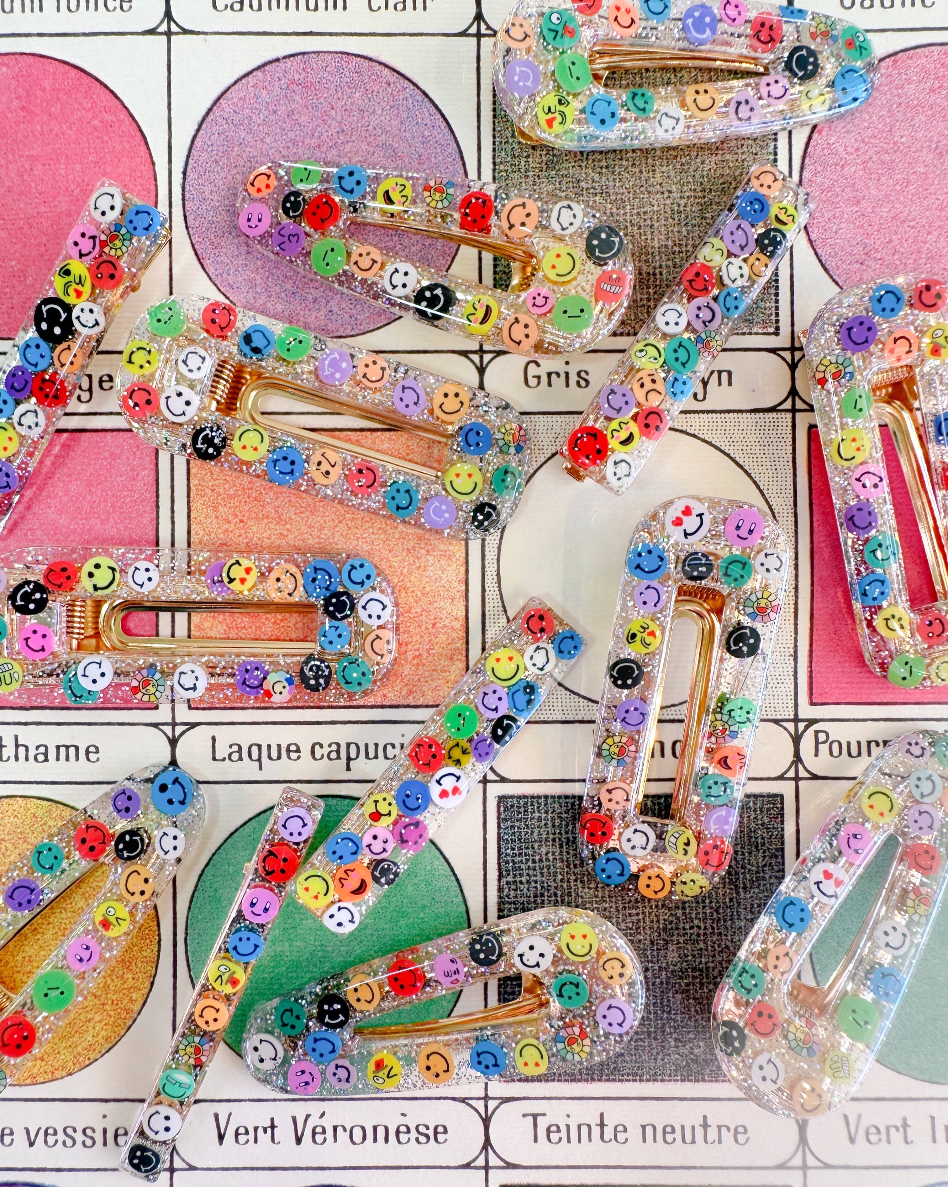 Coco's Musings - Wholesale Hair Clip - Women's - Rainbow Smiley Faces Hair Clips5