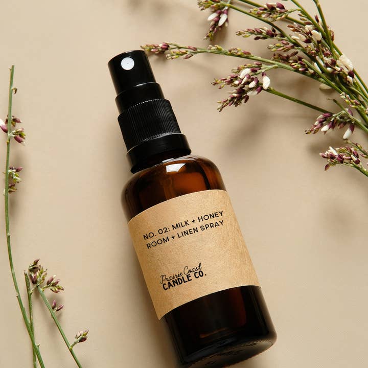 No. 02: Milk + Honey- Room + Linen Spray for wholesale by Prairie Coast Candle Co.
