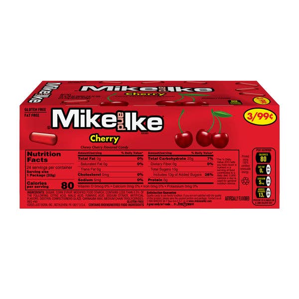 I Got Your Candy - Venta al por mayor Gominolas - Mike & Ike Cherry sabor cereza, caja con 24 paquetes de 22 g (0,78 oz)4