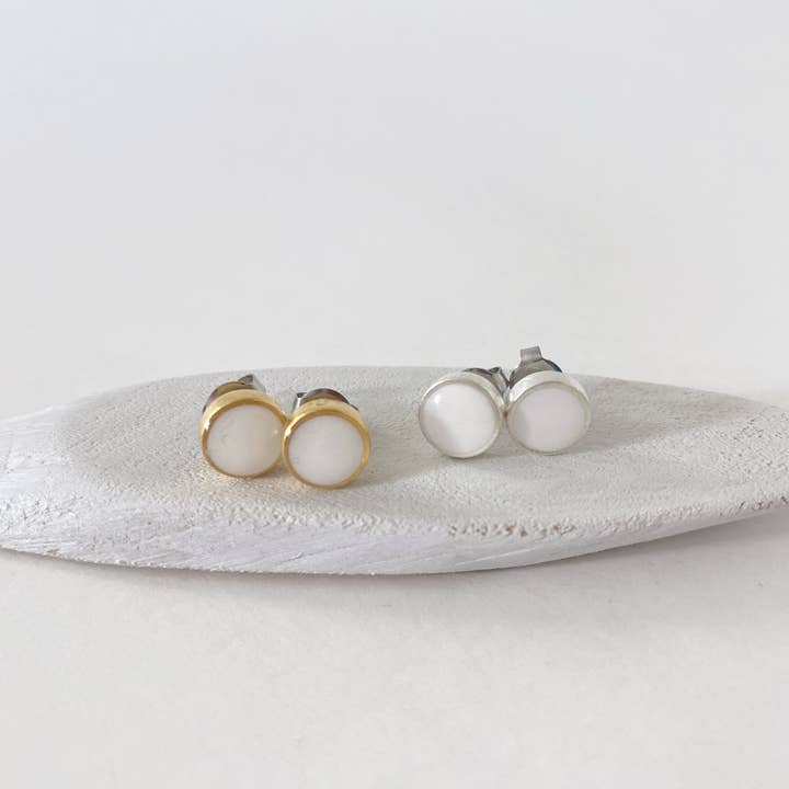 Jenica Jewelry - Wholesale Stud/Post Earrings - Small White Stud Earrings - Multiple Options2