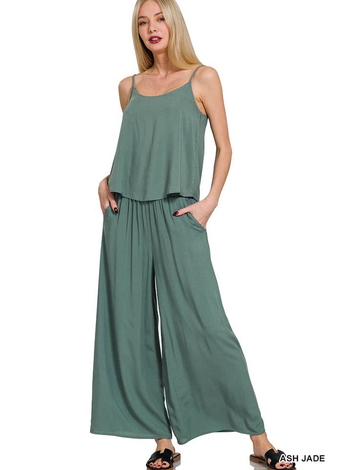 42POPS - Wholesale Lounge Set - Women's - SI-27443 Rayon Cami & Pants 2pc Set