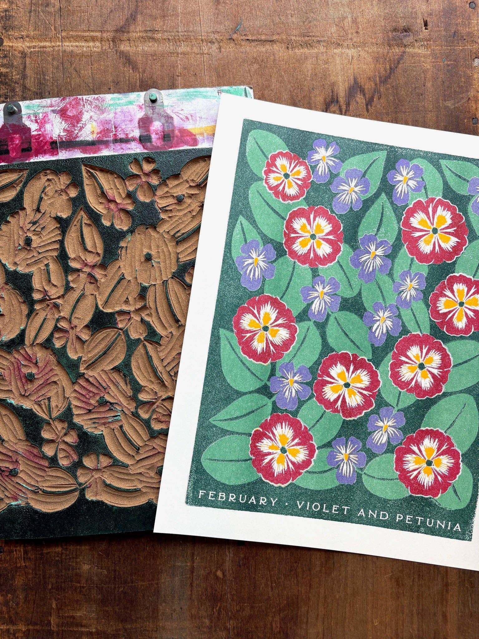 Katharine Watson - Venta al por mayor Ilustración - Impresión Risográfica de Flores del Mes de Nacimiento: Febrero6