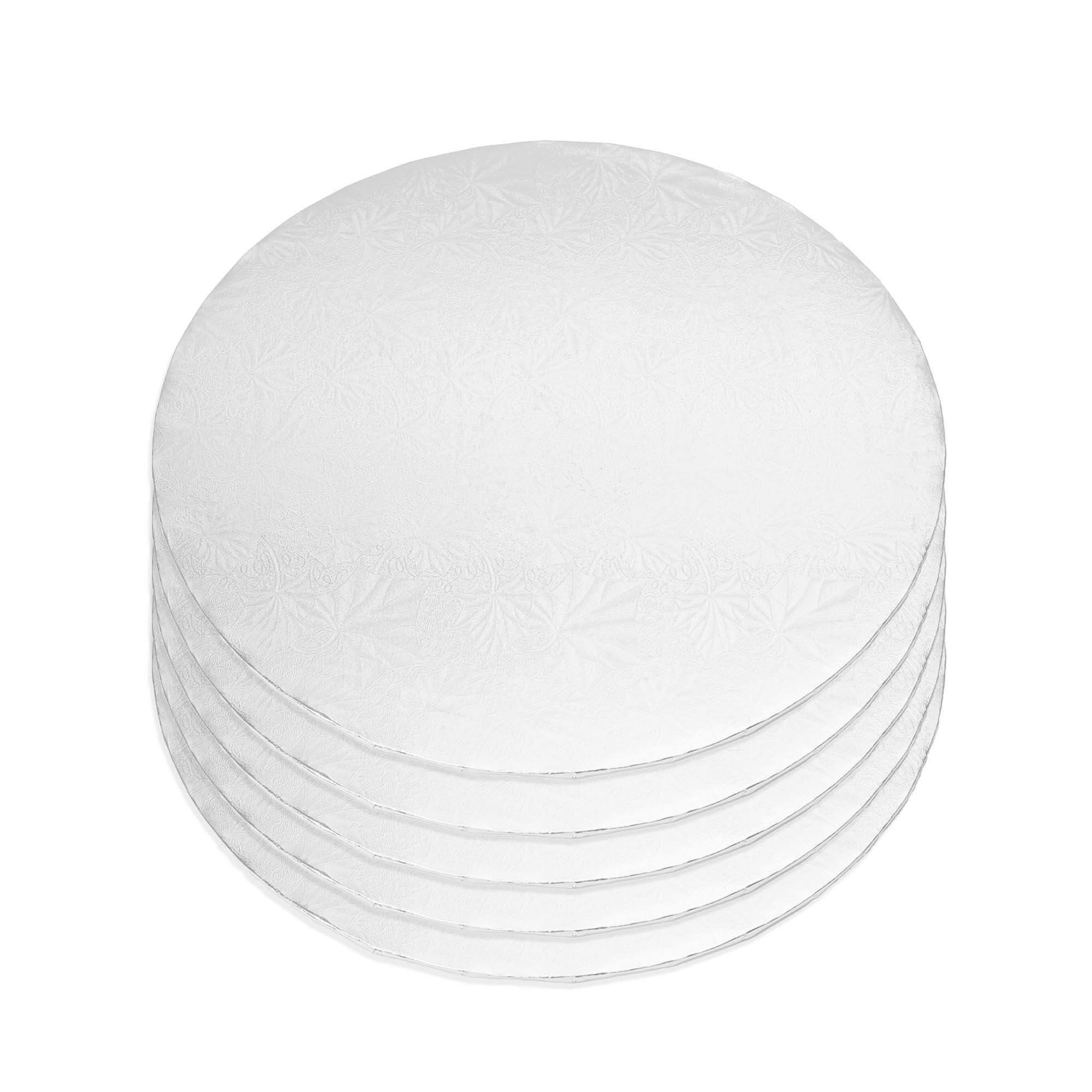 Filigree Round Cake Board 10" - Set of 5 - White for wholesale on Faire